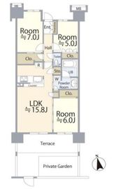 ミッドガーデンシティ ザ・テラス 1階 間取り図