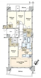 HARUMI FLAG SEA VILLAGE (晴海フラッグ シーヴィレッジ) 13階 間取り図