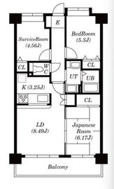 ラフィネ立川 902 間取り図