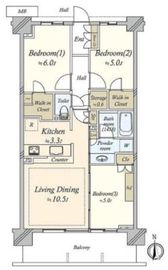 シティテラス川崎鈴木町ガーデンズ 6階 間取り図