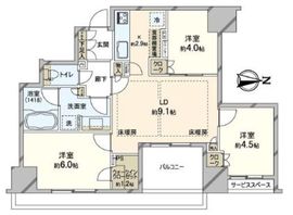 パークホームズ西荻窪グランビュー 803 間取り図