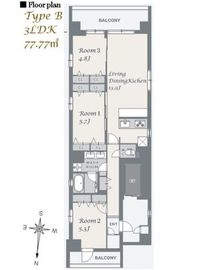 スプランディッド品川DUE 701 間取り図