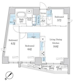 デュオフラッツ板橋大山 601 間取り図