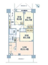 二子玉川ライズレジデンス 2階 間取り図