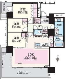 THE TOWER湘南辻堂 19階 間取り図