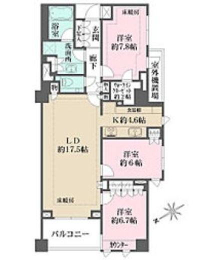ザ・パークハウス代々木上原 3階 間取り図