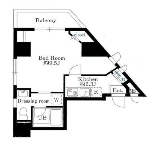ププレMIYA八丁堀 402 間取り図