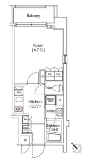 カスタリア雪谷 701 間取り図