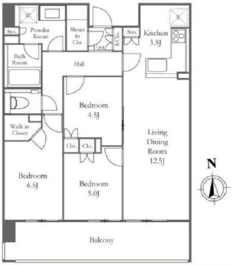 ウエリス新宿早稲田の森 8階 間取り図