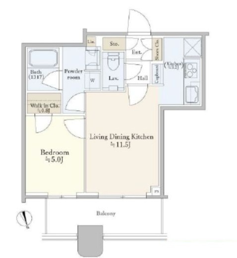 パークタワー勝どきミッド/サウス 27階 間取り図