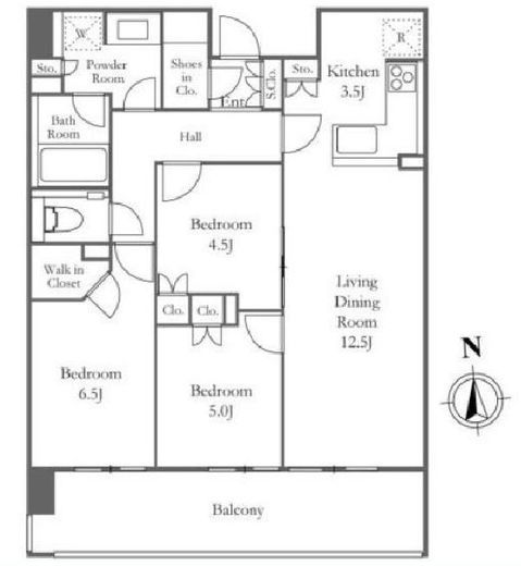 ウエリス新宿早稲田の森 8階 間取り図