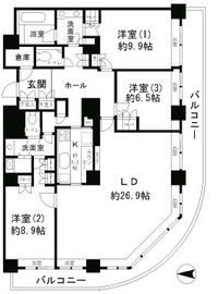 リバーポイントタワー 3804 間取り図