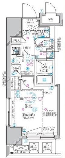 ディアレイシャス横浜WEST 6階 間取り図