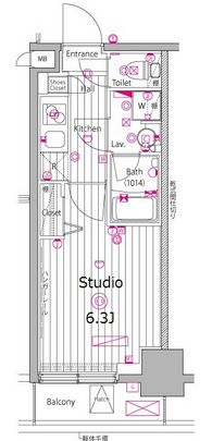 ガーラ・プレシャス渋谷六本木通り 7階 間取り図
