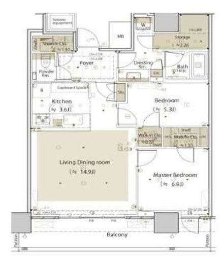 ザ・タワー横浜北仲 28階 間取り図