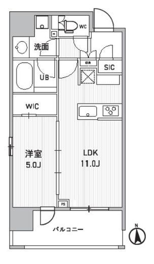 シーズンフラッツ新御徒町イースト 1003 間取り図