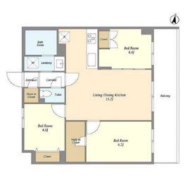 メゾンドオンディーヌ 206 間取り図