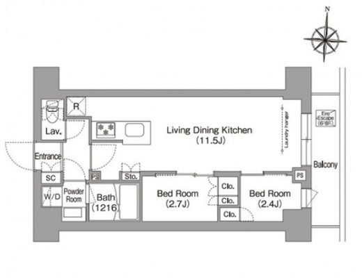 コンフォリア・リヴ南品川 803 間取り図