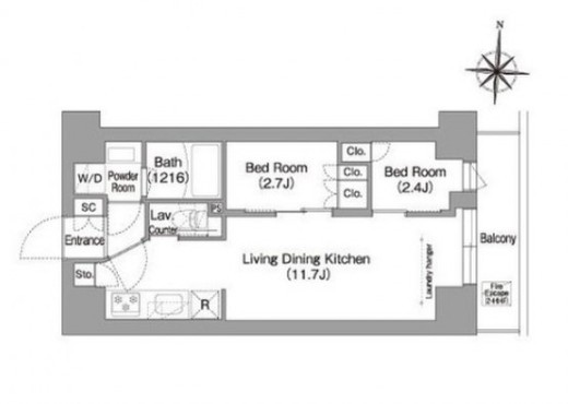 コンフォリア・リヴ南品川 802 間取り図