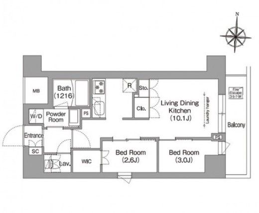 コンフォリア・リヴ南品川 801 間取り図