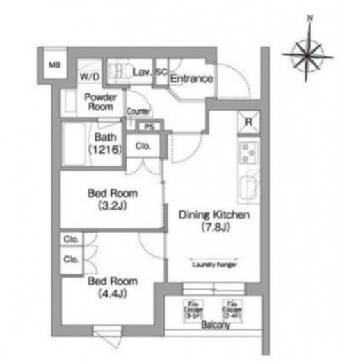 コンフォリア・リヴ南品川 508 間取り図