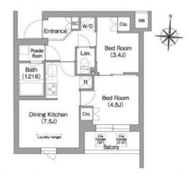 コンフォリア・リヴ南品川 507 間取り図