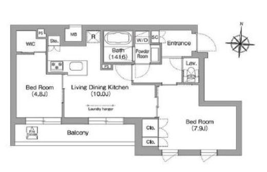 コンフォリア・リヴ南品川 506 間取り図