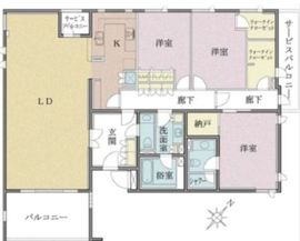 マジェス元麻布ガーデンズ 3階 間取り図