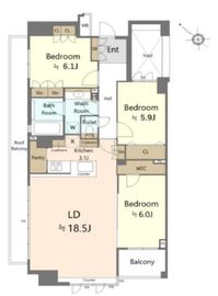 オープンレジデンシア高輪台 4階 間取り図