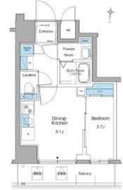 ルフォンリヴェント清澄白河 802 間取り図