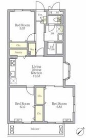 メゾンカルム中落合North 201 間取り図