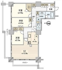 キャナルワーフタワーズイーストタワー 8階 間取り図