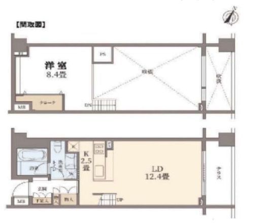 サンクタス代々木上原 1階 間取り図