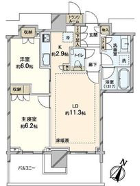 ザ・コート神宮外苑 11階 間取り図