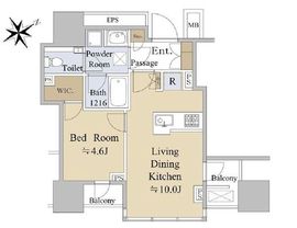 プラウド新虎通り 9階 間取り図