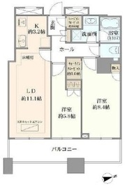 クレストプライムタワー芝 27階 間取り図