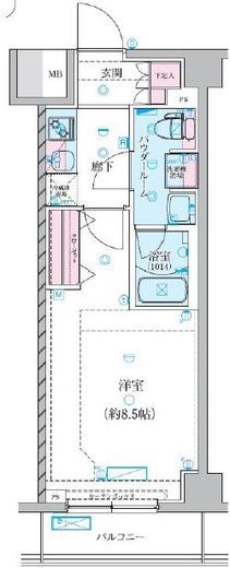 GENOVIA川崎鈴木町skygarden 2階 間取り図