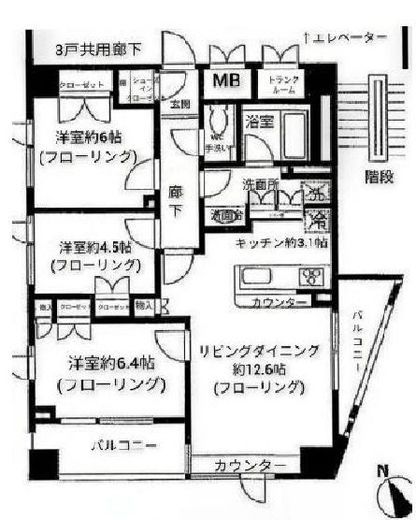 ファミール銀座イースト 14階 間取り図