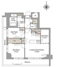 ヴェール・クレール武蔵小杉 401 間取り図