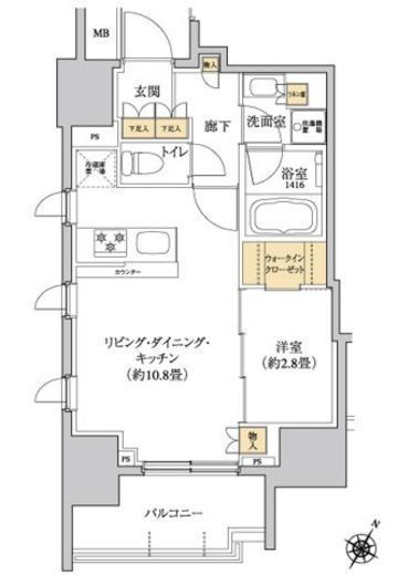 グレーシアフィット三軒茶屋 701 間取り図