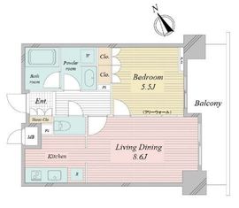 アクティ東仲通り 402 間取り図