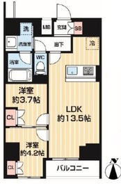 ARCOBALENO MINAMISENJU (アルコバレーノ南千住) 4階 間取り図