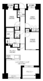 グランスイート神楽坂ピアース 3階 間取り図
