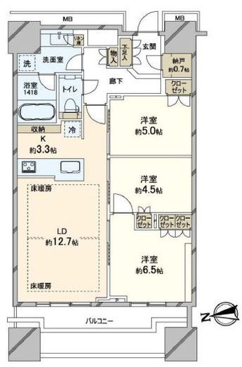 富久クロスコンフォートタワー(Tomihisa Cross)  5階 間取り図