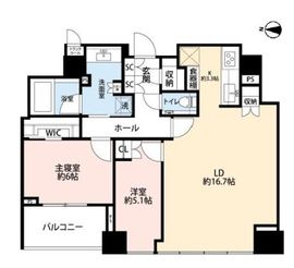 クラッシィタワー新宿御苑 25階 間取り図