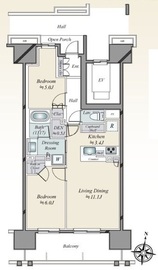 ブリリア辰巳キャナルテラス 13階 間取り図