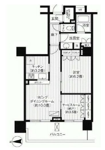 ル・サンクアイリスタワー 6階 間取り図