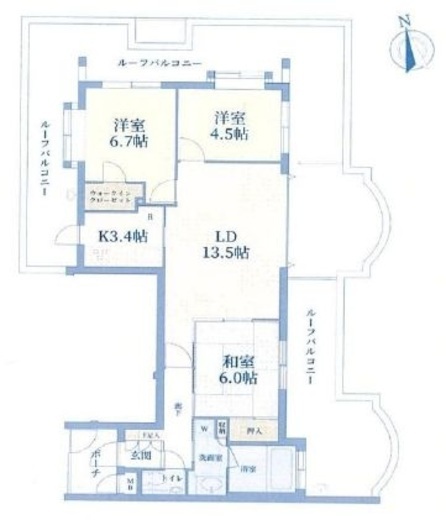 グランシャトレ目白台 6階 間取り図