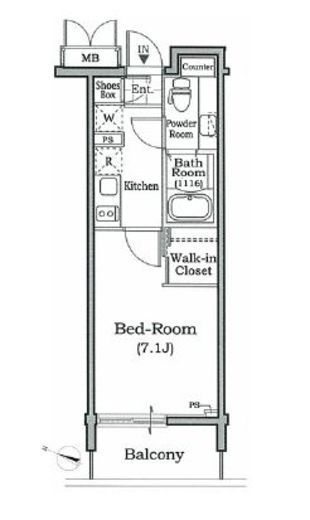 レジディア文京本駒込 404 間取り図