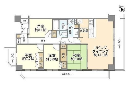 リステージ響きの森横濱鶴見 2階 間取り図